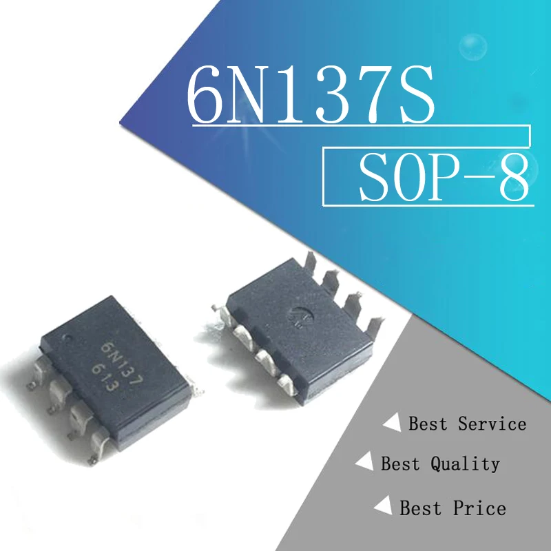 10 шт. 6N137S SOP8 6N137 высокоскоростной оптрон 10MBd выход логотипа новый оригинальный |