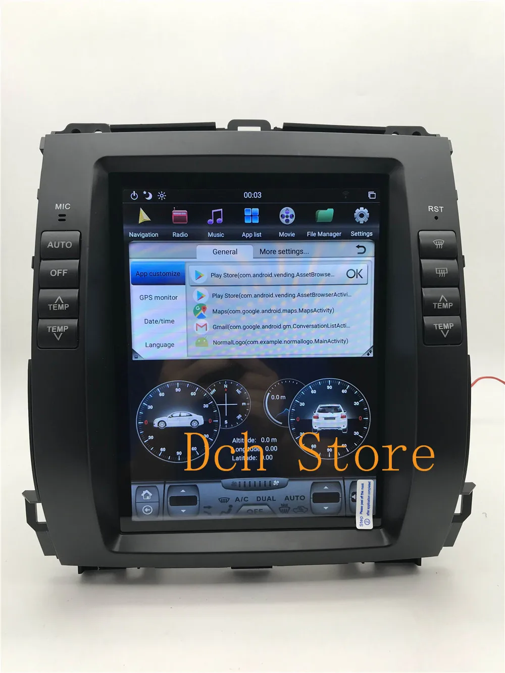 10,4 ''вертикальный экран Tesla стиль Android 8,1 автомобильный dvd-плеер gps для Toyota Prado 120 land cruiser 2002-2009 Lexus GX470 PX6