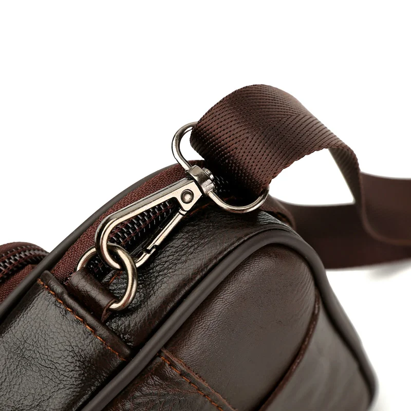 Для мужчин сумка через плечо на молнии Винтаж Портфели прочный мобильный телефон