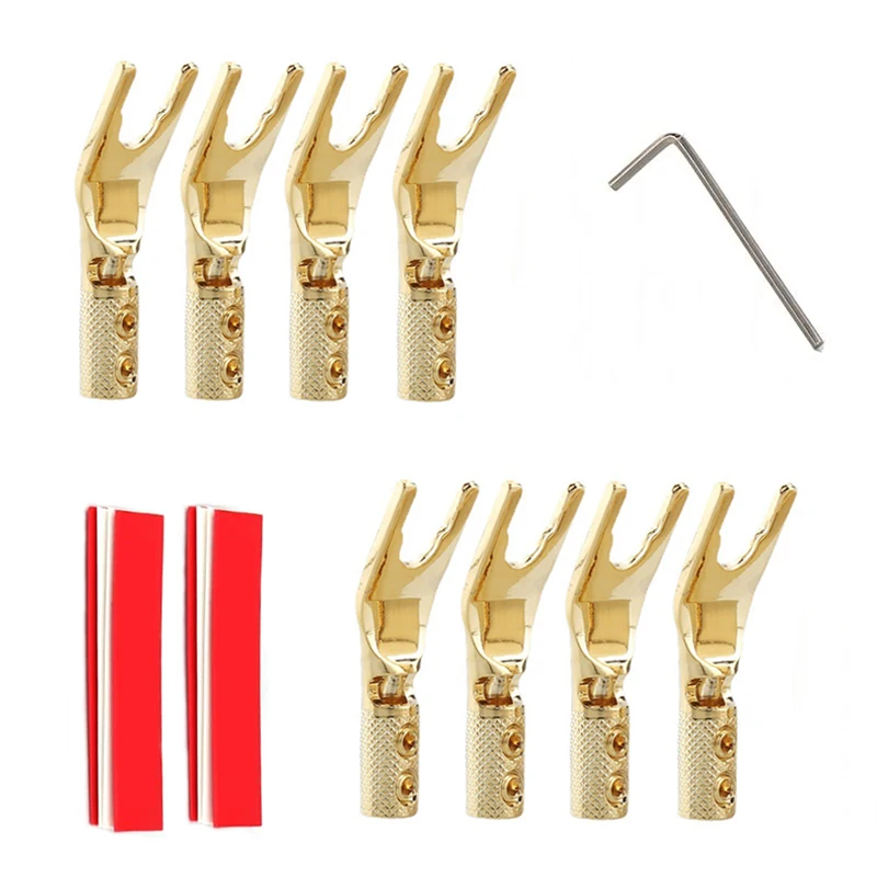 

Audiocrast GY01 pure copper Y Spade Connector plug,Rhodium plated Fork connectors plug cable connector plug speaker cable