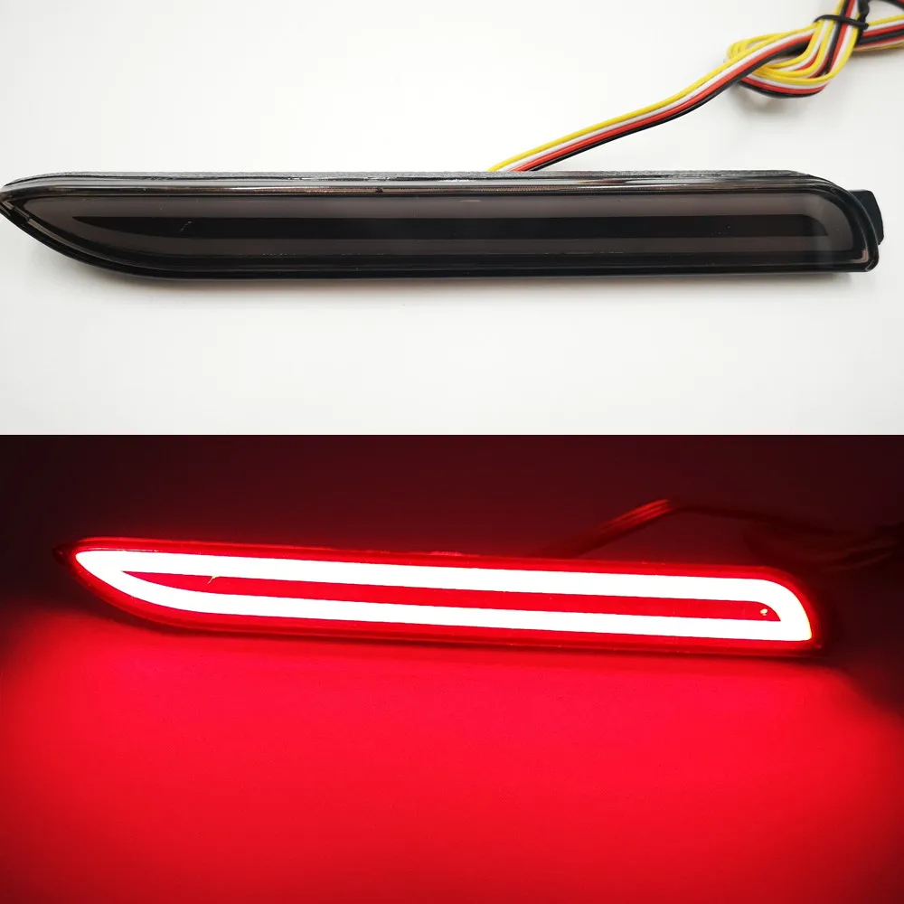 Black Cover 1 пара Автомобильный светодиодный задний бампер отражатель тормозные огни красная лампа для Lexus IS-F GX470 RX300 для Toyota/Camry/Sienna/Venza/eiz/Innova - Цвет: Black Cover