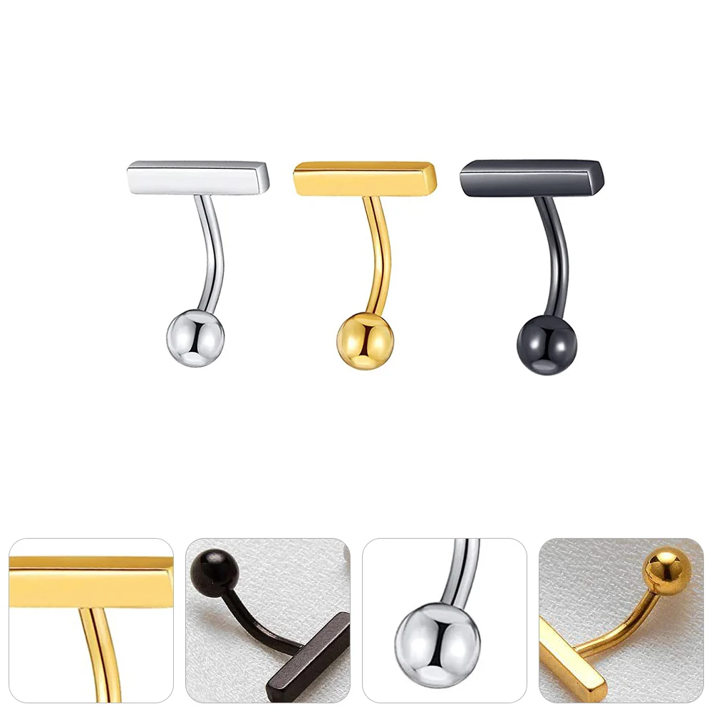 

3pcs Unique Belly Button Rings Stainless Navel Ring For And Girls