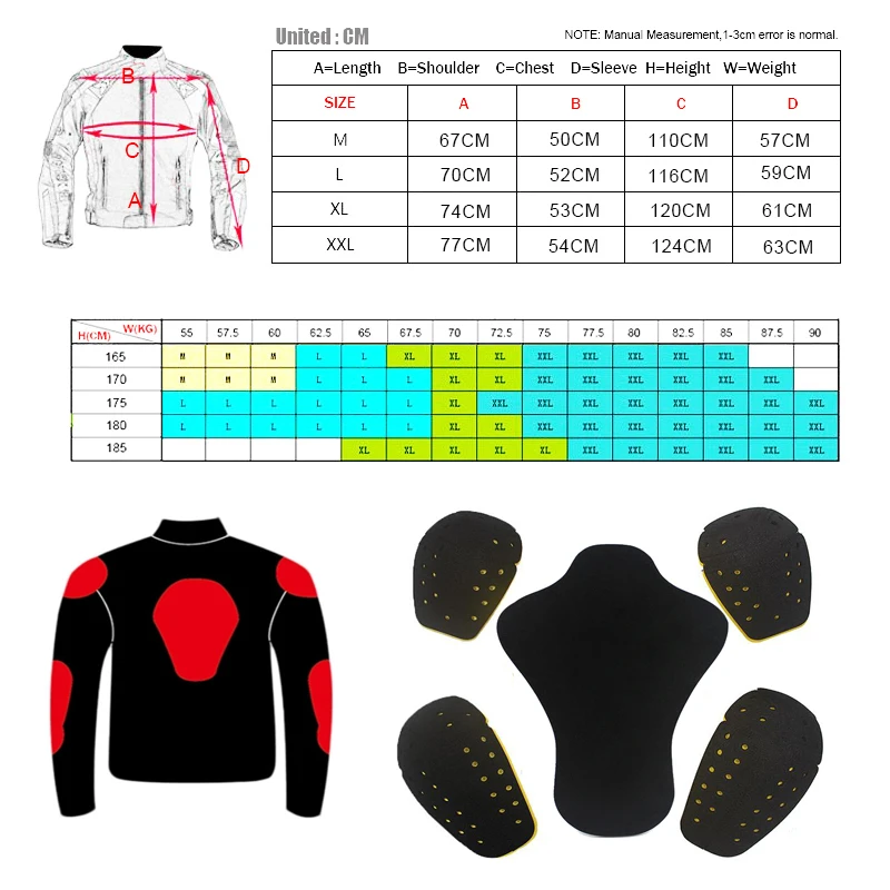 Защитная куртка для мотокросса 5 шт. защитное снаряжение мотоциклетные зимние