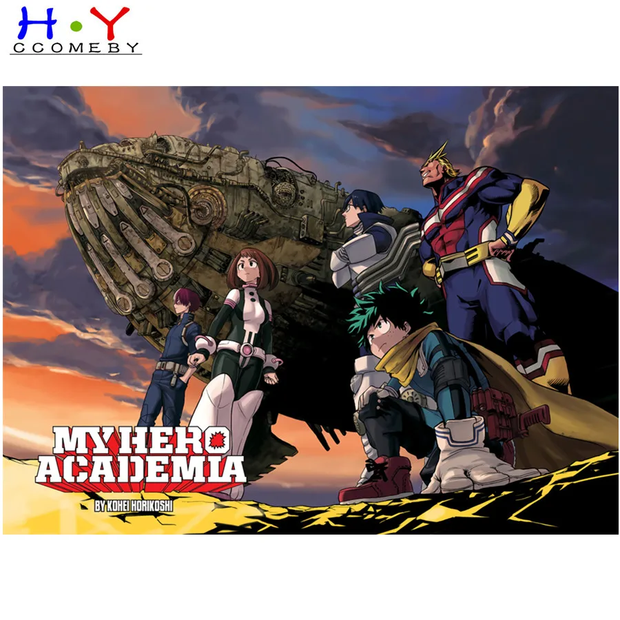 DIY Алмазная Картина Вышивка крестом мультфильм японское аниме мой герой