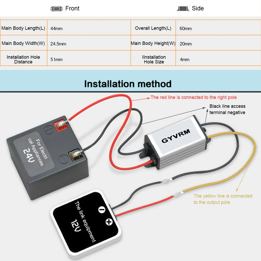 Portable DC/DC Converter Regulator 24V Step Down To 12V 3A 36W Energy Saving Transformer Waterproof Power Supply Module | Обустройство