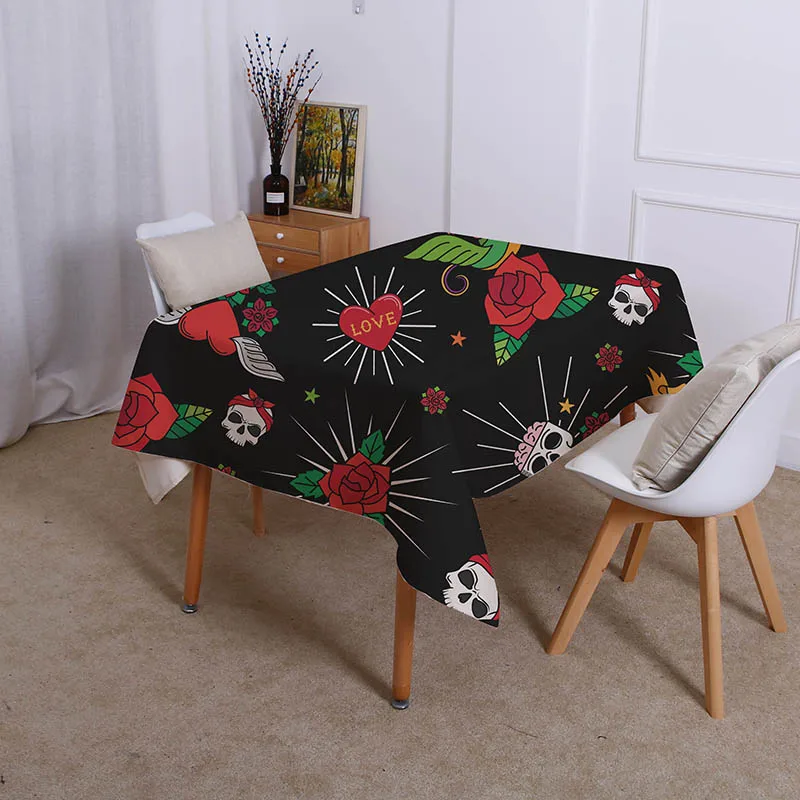 

Cartoon Animal Cat Horse Crocodile Tablecloth Waterproof Linen Table Cloth Home Kitchen Table Cover