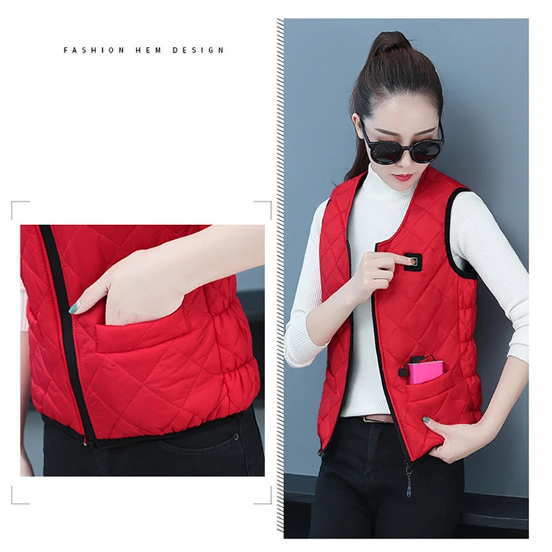 Зимняя куртка с подогревом и USB уличный теплый жилет электрическим одежда для