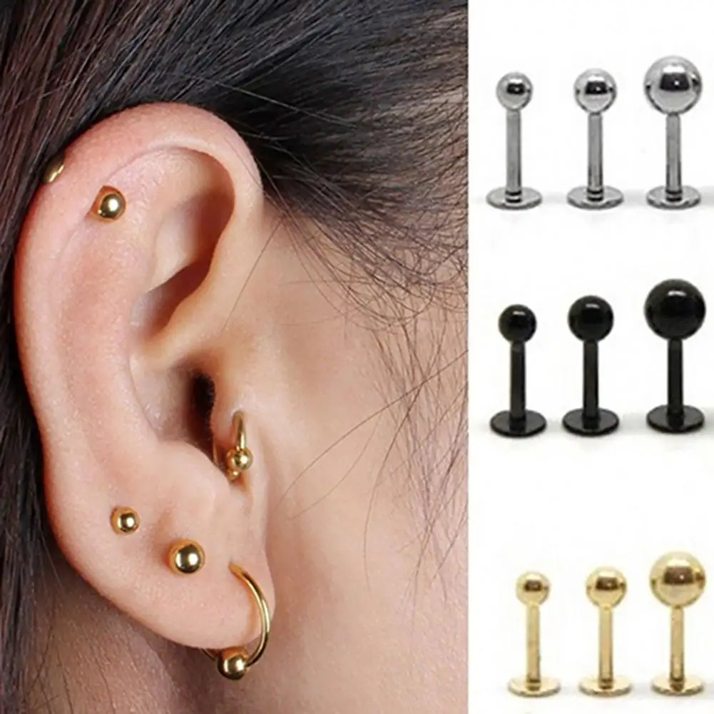 

Ear Studs Simple Easy Matching Titanium Steel Barbell Shape Helix Tragus Women Earrings for Party Ear Studs Earrings Women New