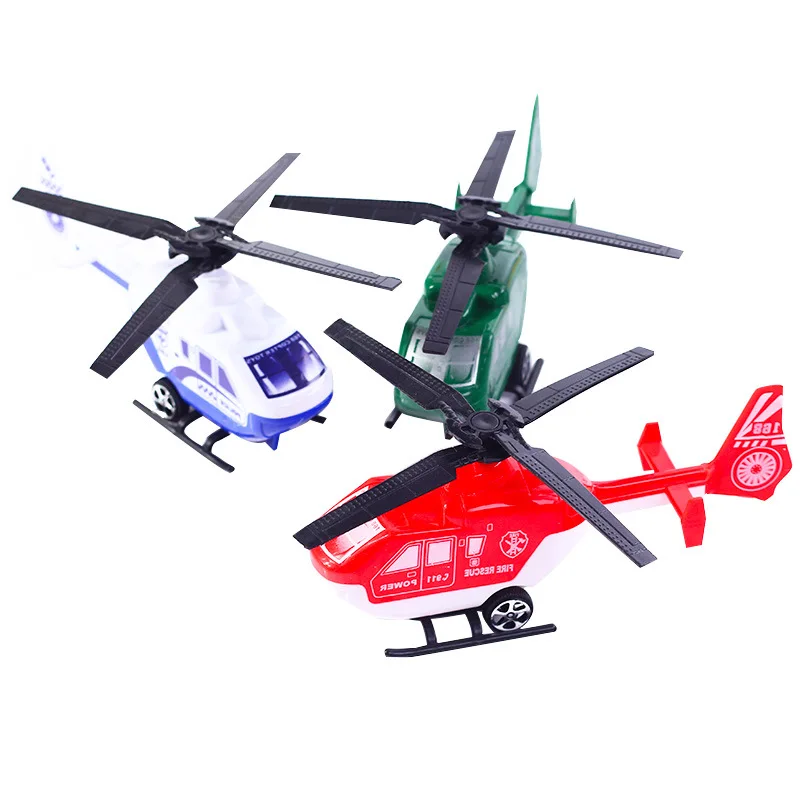 1 шт. Классический случайный Цвет Вытяните назад модель вертолета игрушка мини
