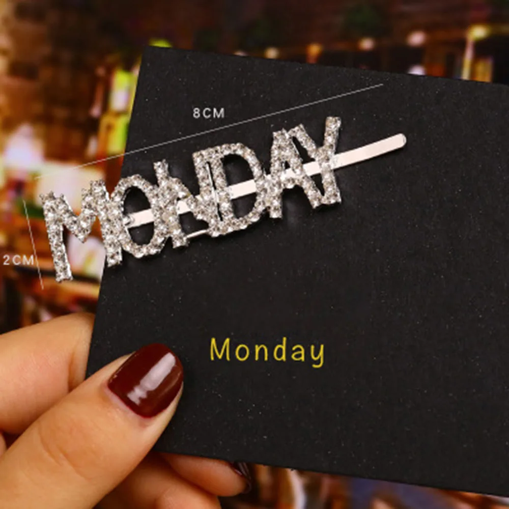 Заколка для волос с надписью сияющая неделя 1 шт.|Шпильки и заколки волос| |