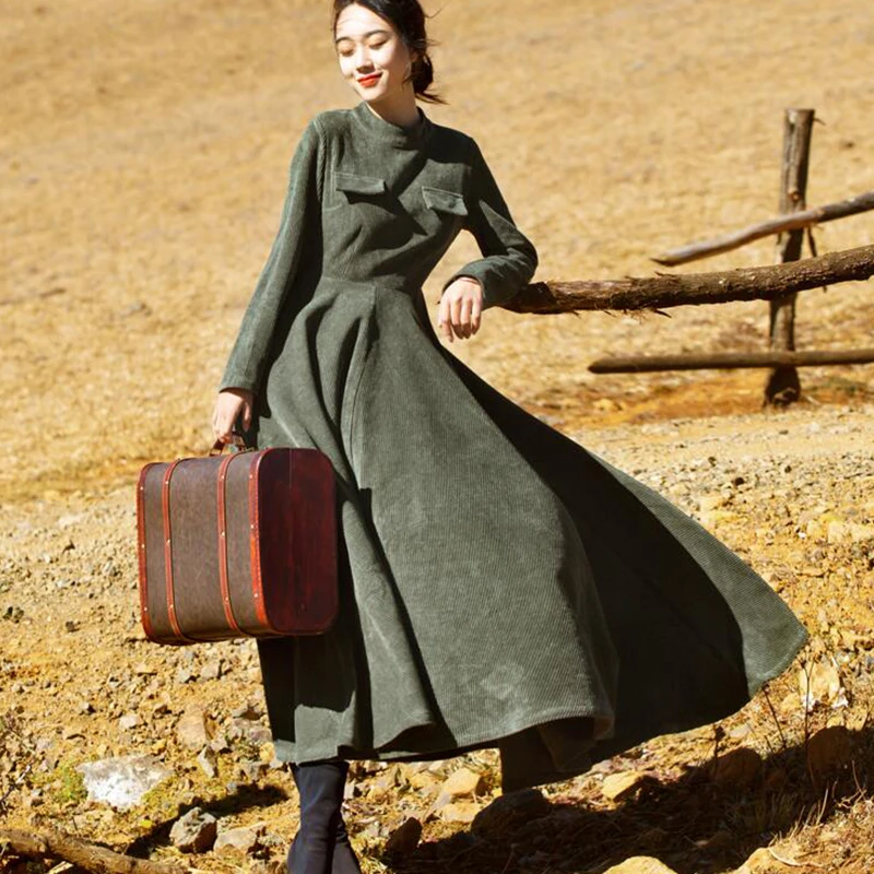 Новинка 2019 года сезон весна-осень однотонные Длинные вечерние платья для женщин