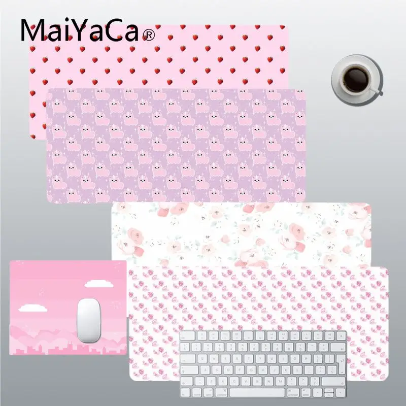 

MaiYaCa Kawaii pattern pink Large Gaming Mouse Pad XL Locking Edge Size for large Edge Locking Speed Version Game Keyboard Pad