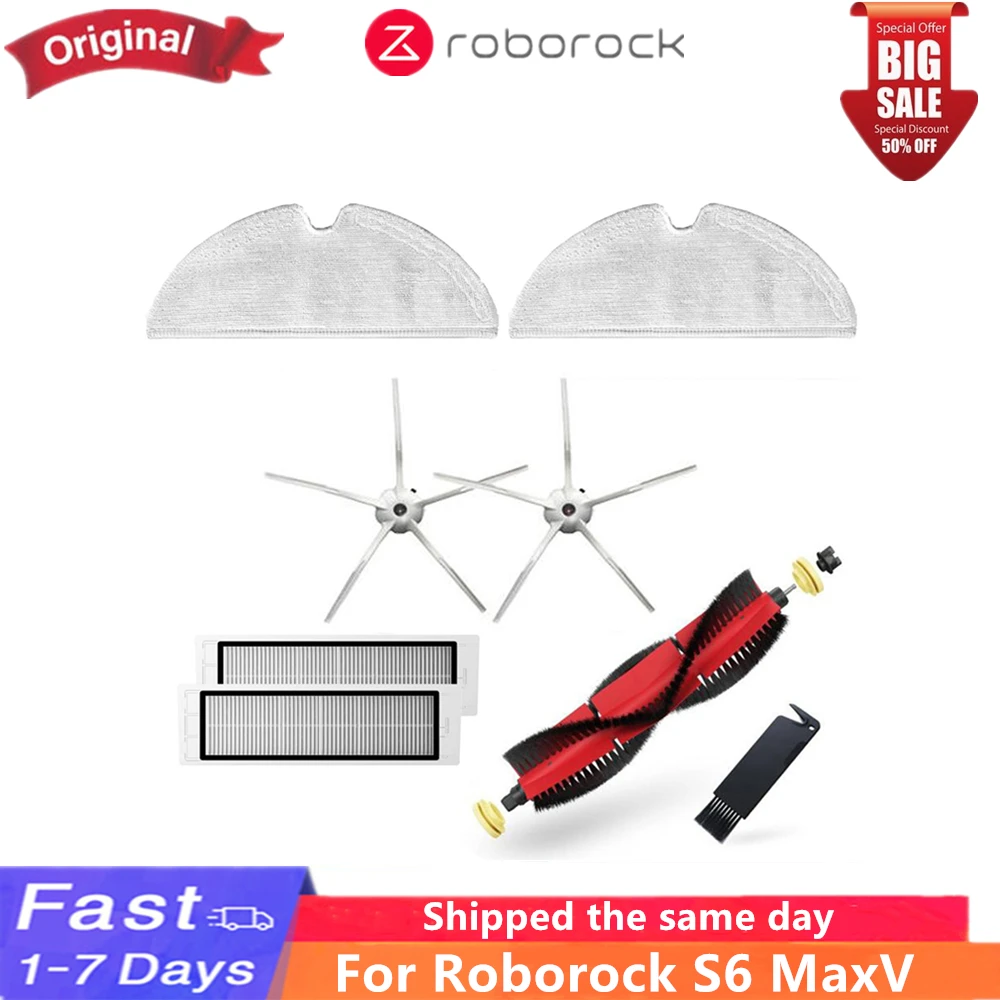 

Original Roborock S6 MaxV Vacuum Sweeping Robot Main Brush Side Brush Mop Washable Filter Element Side Brush Accessories