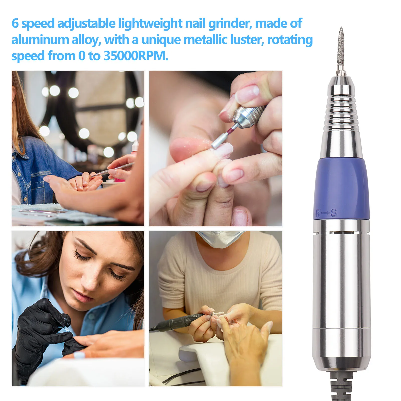 Электрический Резак для ногтей гелевых Акриловые ногти 35000 об/мин 24 Вт