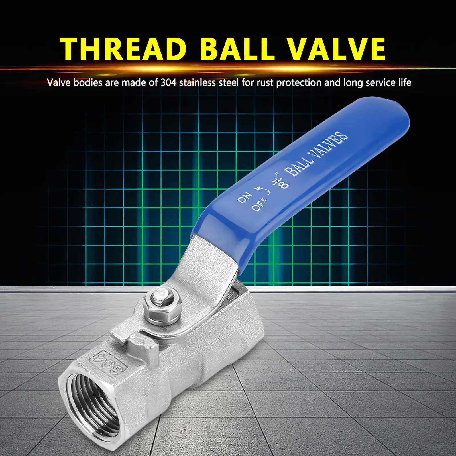 

BSP Thread Ball Valve Female Stainless Steel Full Port Ball Valve with Handle Thread Shut Off Water Valves for Garden Outdoor
