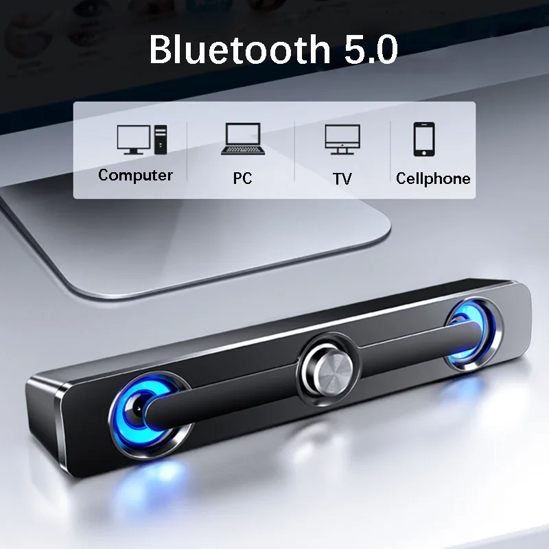 USB проводной мощный компьютерный динамик бар стерео сабвуфер бас Bluetooth объемный