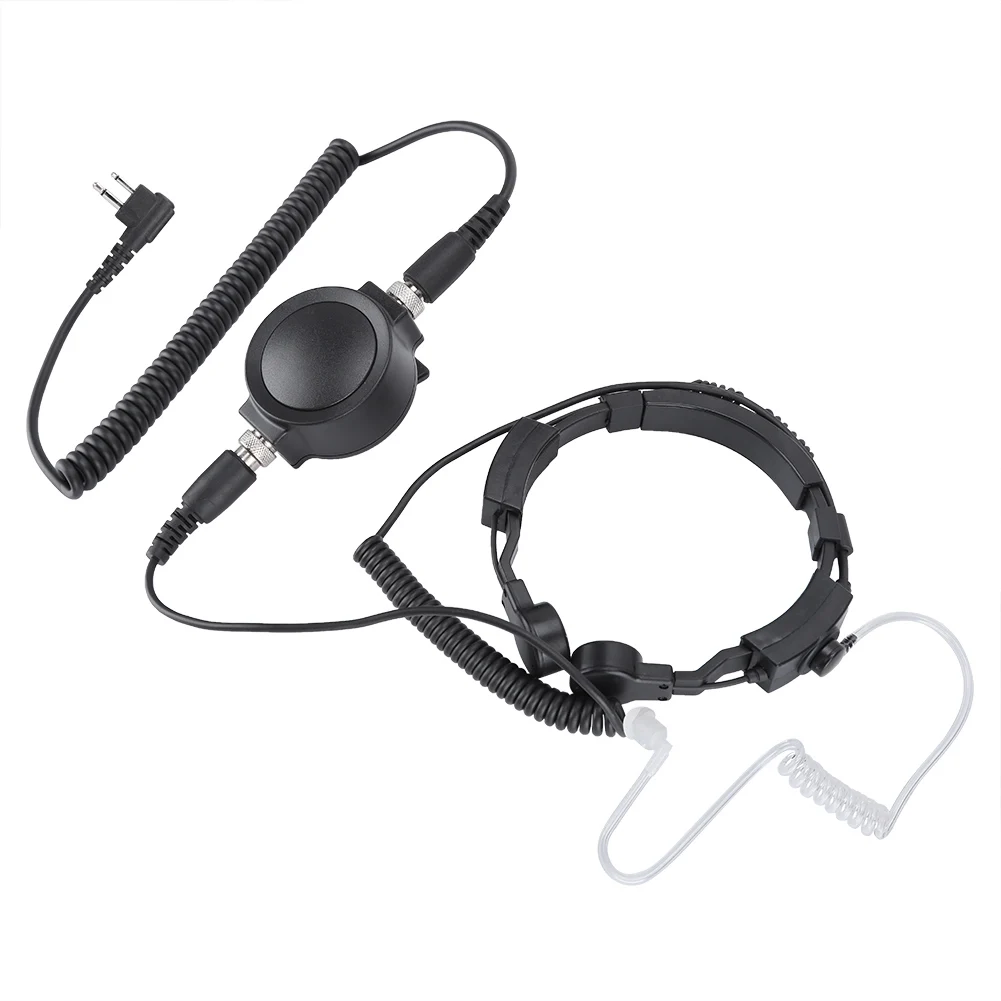 

Heavy Duty Big PTT Throat Mic Microphone Covert Acoustic Tube Earpiece Headset