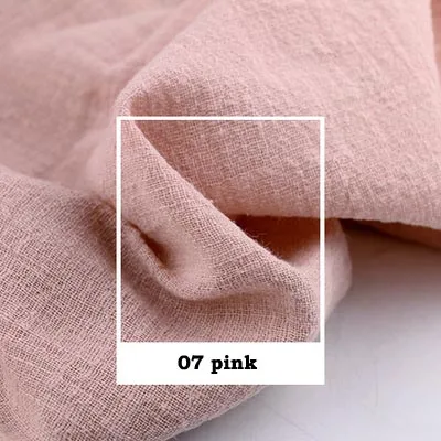 07 pink Художественный Ретро Slub креп хлопок/лен белый желтый оранжевый кофе темно серый красный мягкая ткань для ручной работы летнее платье Блузка - Цвет: 07 pink