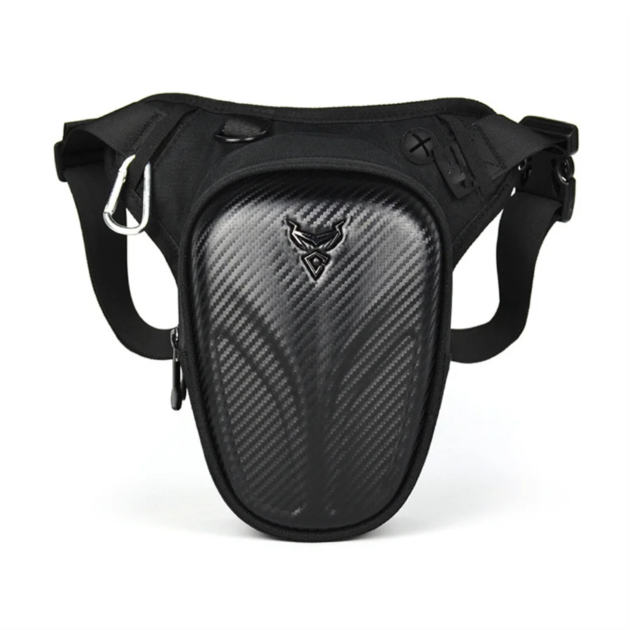

Motorcycle bag Waterproof Hard Shell Leg Bag Hip Thigh Pack Carbon Fiber Style