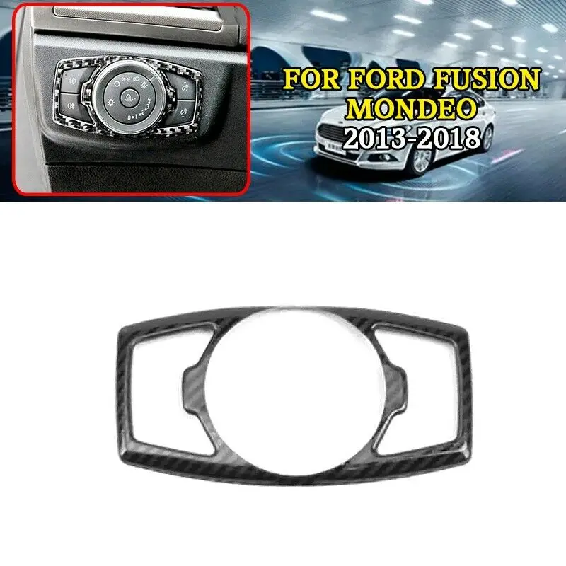 Pcmos карбоновая рамка переключателя фары для Ford Fusion Mondeo 2013 2014 2015 2016 2017 2018 Interior Stickes