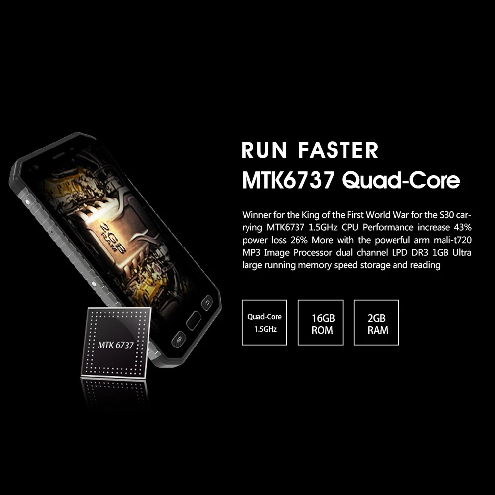 KXD E&ampL S30 IP68 водонепроницаемый прочный телефон Android 6 0 MTK6737 четырехъядерный 2 Гб ОЗУ
