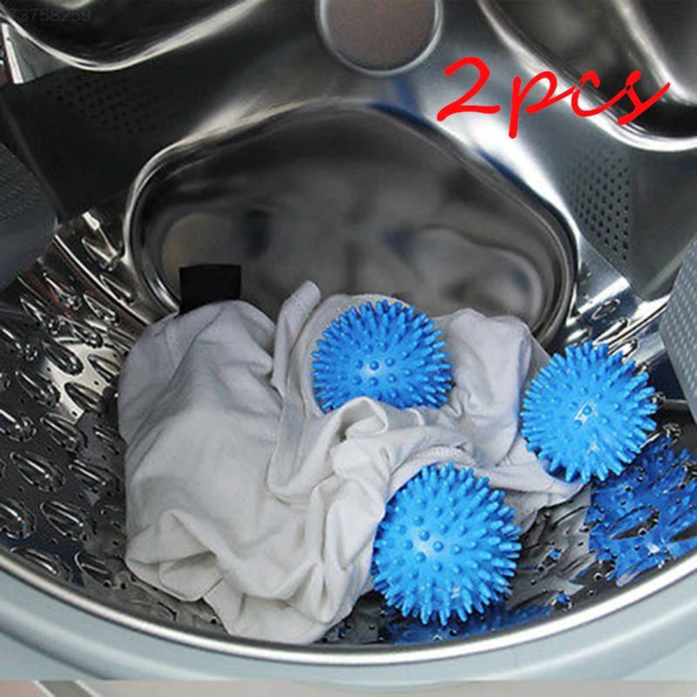 

2pcs 6.5cm Laundry Ball PVC Dryer Balls Reusable Clean Tools Laundry Drying Fabric Softener Ball Clothes Washing Accessories