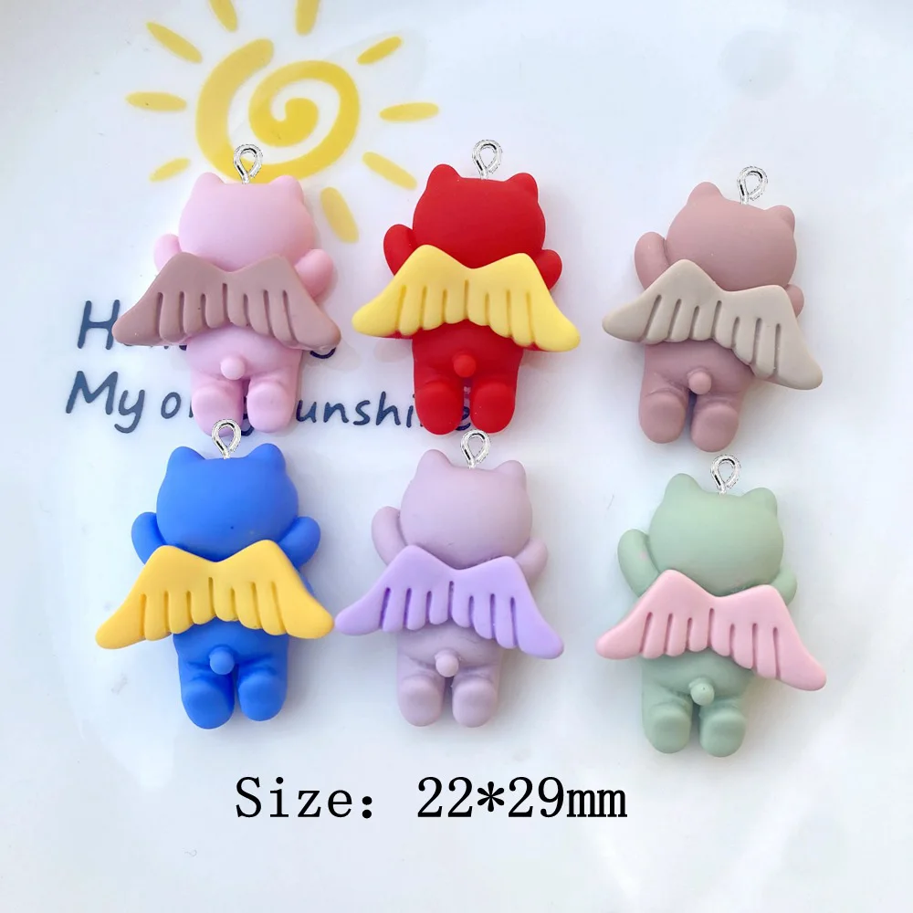 

10 шт./лот Подвеска из смолы с мультяшным ангелом медведем для изготовления ювелирных изделий ручной работы фурнитура «сделай сам» серьги ож...