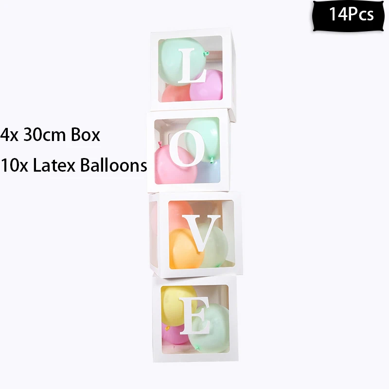 white love box WEIGAO, прозрачный держатель для воздушных шаров, латексные воздушные шары, арки, гирлянды для мальчиков и девочек, вечерние подвесные гирлянды для мальчиков и девочек - Цвет: white love box