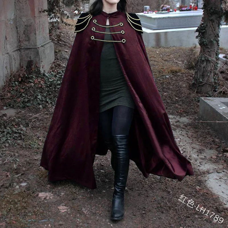 Женская винтажная накидка до пола Длинная в средневековом стиле костюм для