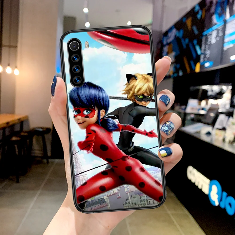 

Seven Star Girl Cute Ladybug Phone Case For Xiaomi Redmi Note 7 8 8T 9 9S 4X 7 7A 9A K30 Pro Ultra black Waterproof Soft Back