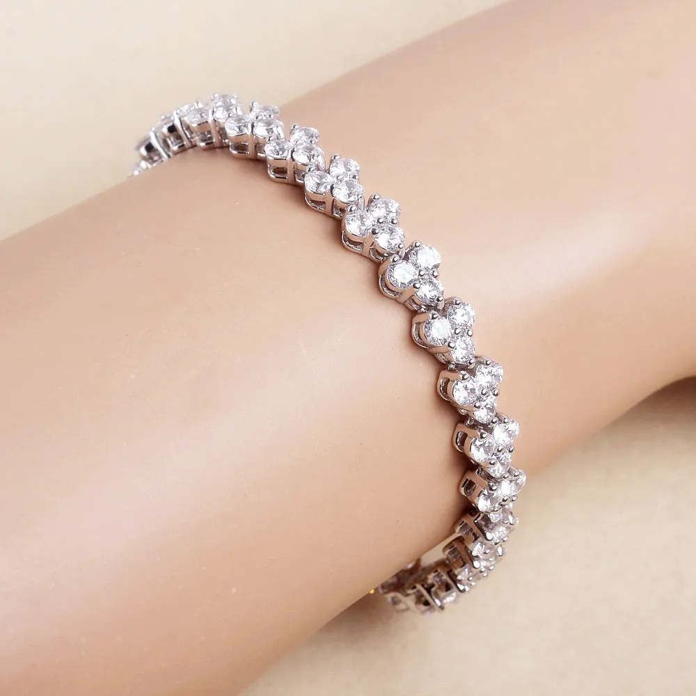 Женские ювелирные браслеты дизайн сердце подарок кубического циркония серьги