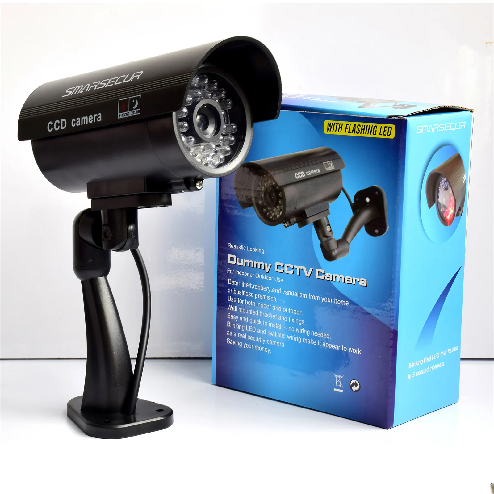 Powered Security Fake Camera For Supermarket Dummy Cctv Video Surveillance Cameras Infared IR LED Flashing Battery | Безопасность и