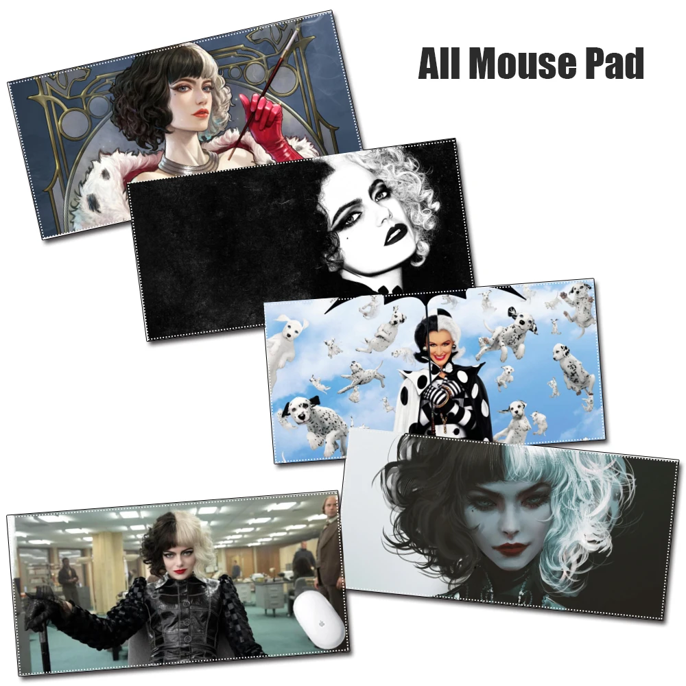 

Большой игровой компьютерный коврик для мыши Disney Cruella Emma Stone