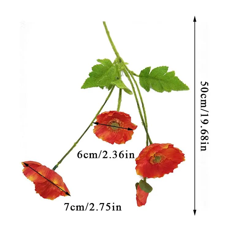 

Mini Poppies Artificial Flower Simulation Silk Fake Flower Home Party Wedding Decoration Photography Decorative Fake Flowers