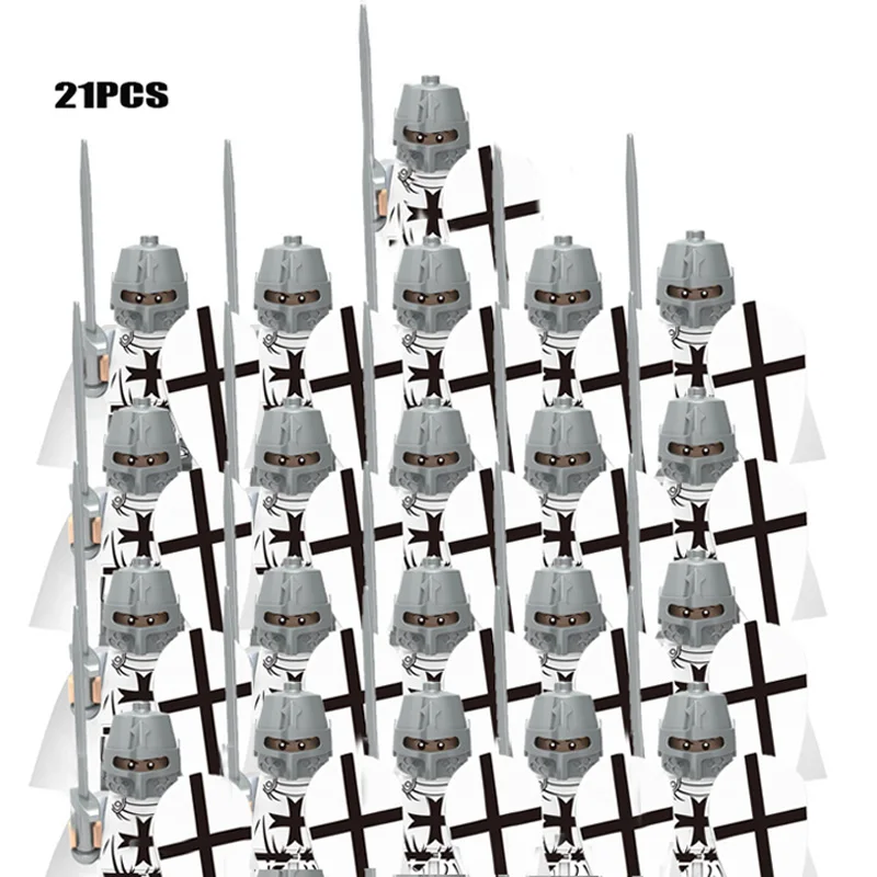 21 шт./лот замок Королевский рыцарь Римский Спартак средневековые солдаты Красный