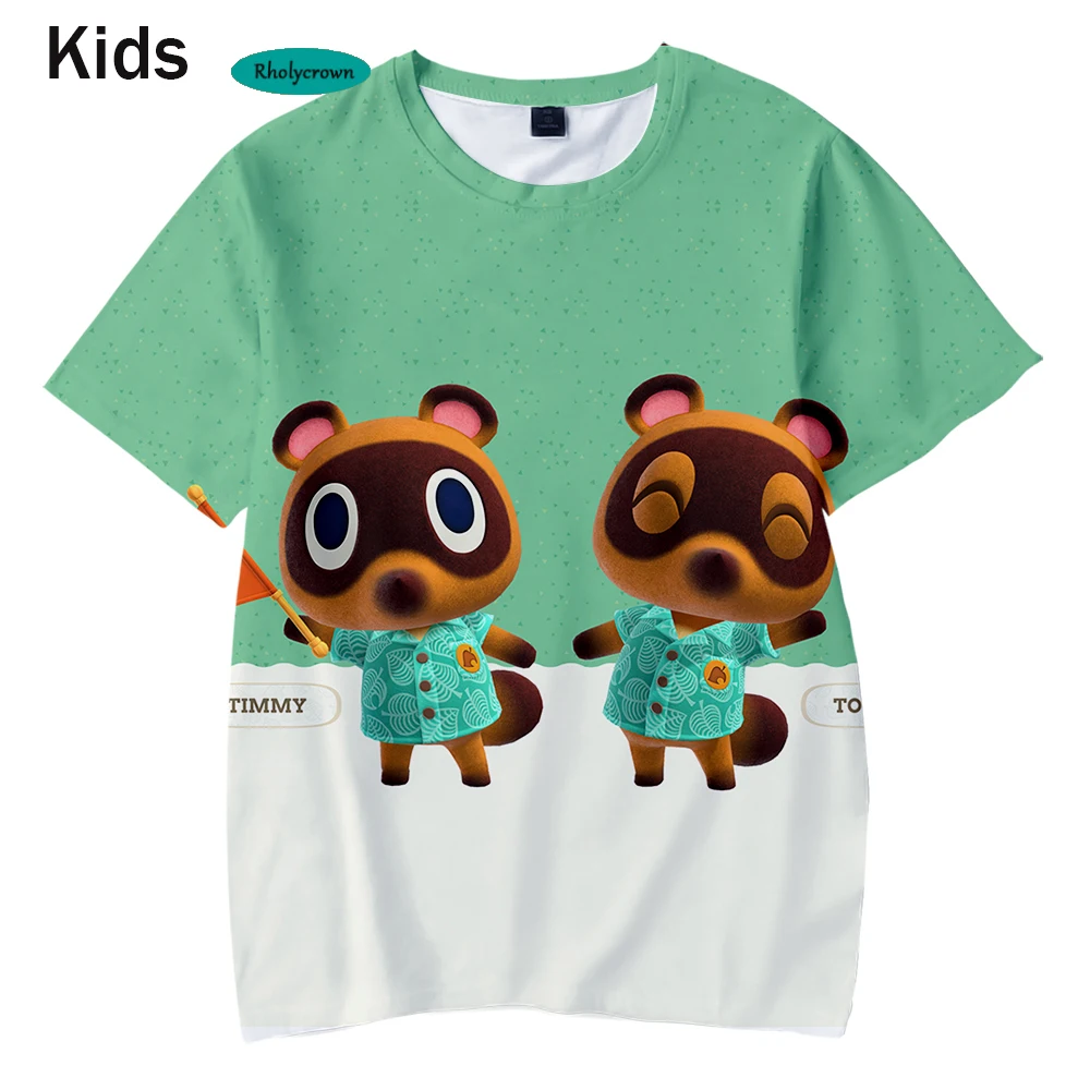 

Cute 3D Print Animal Crossing Kids Short Sleeve T-shirt Fashion Summer Hip Hop Children's streetwear Boys and Girls Cool t shirt