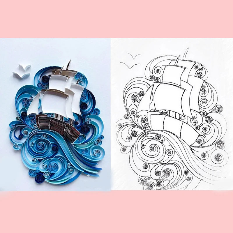 DIY de papel quilling a vela papel de arte casa decoraci&oacute;n de papel para filigrana de Artes y Oficios de origami conjunto de herramientas para filigrana de papel-4