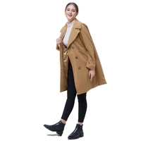fashion women luxupious wool woolen overcoat coats 2021 fashion temperament vintage pockets jacket elegant chic outerwear robe