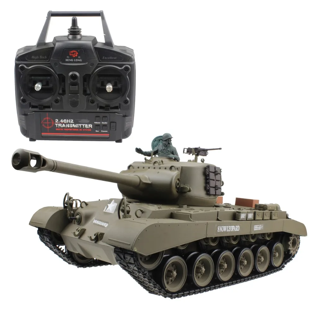 2 4G 1/16 US Snow Leopard Pershing M26 Радиоуправляемый бак для стрельбы курения эффект звучания
