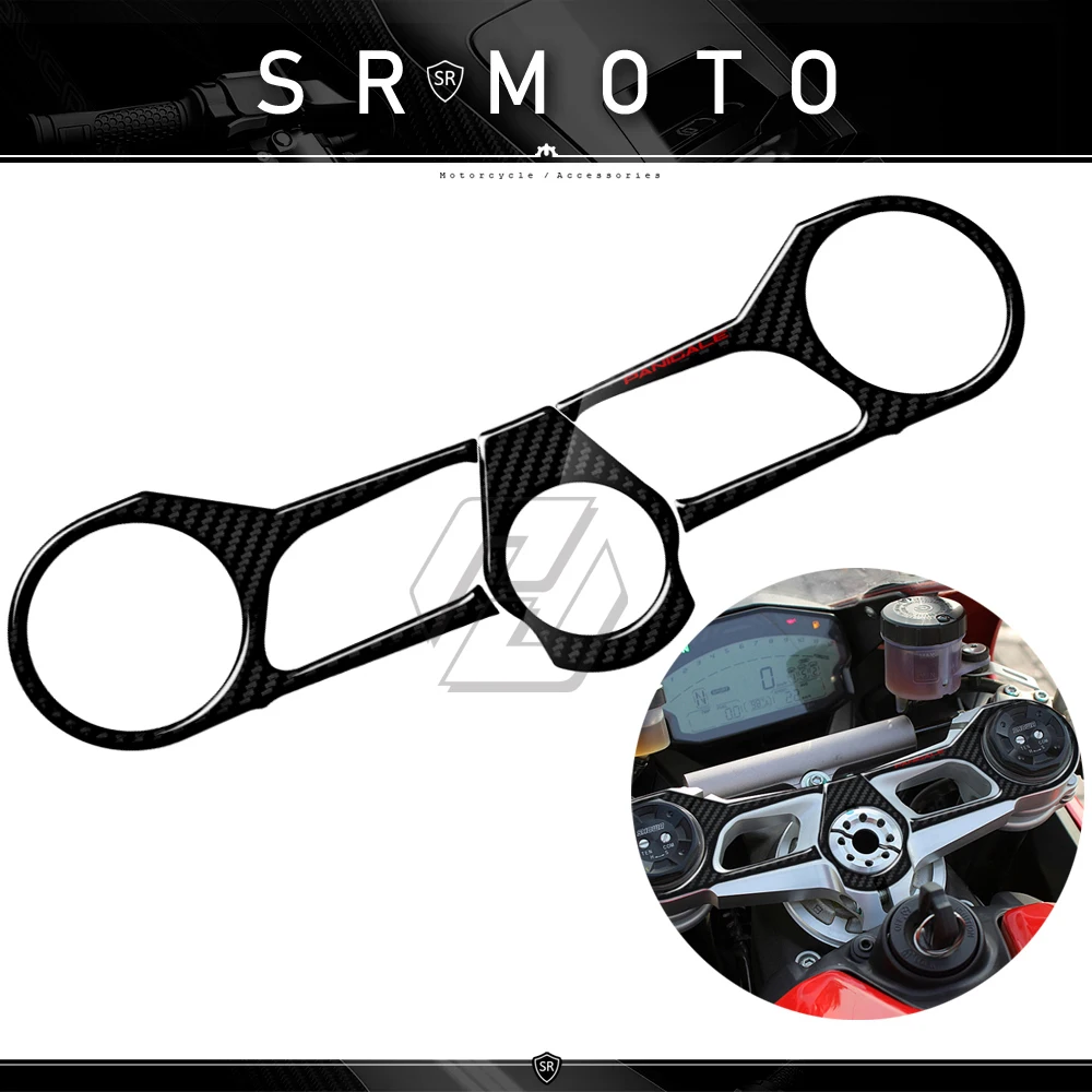 

3D Carbon Fiber Triple Tree Yoke Cover Protector Tank Pad Case for Ducati 1199 Panigale S 2012-2014 1299 2015-2018