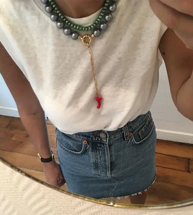 Vrouwen Чокеры kettingen колье Boho lariat nl perles bleues et pendentif corail красный коралл вешалка kettingen gelaagd