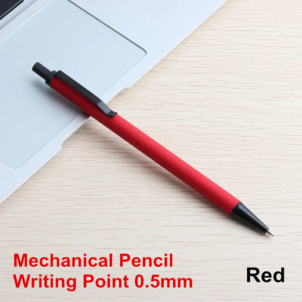 Creative quality student automatic pencil 0.5mm 0.7mm activity pencil Prevent Slippery Grind Penholder Metal Stationery Penci - Цвет: Pencil red  0.5mm