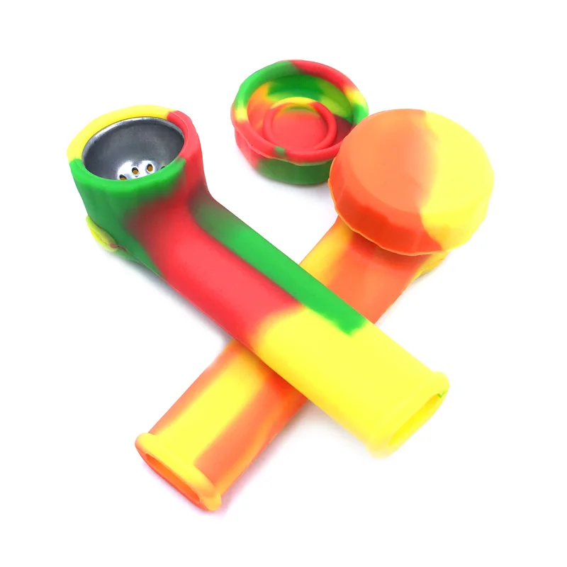 Цветные небьющиеся силиконовые курительные трубки случайный - Цена: 122.3