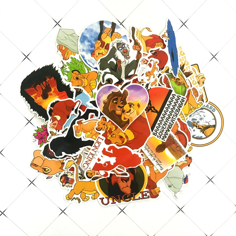 lion king 50pcs Мультяшный фильм король лев волшебная красота цветок Фея хвост обещанный Neverland стикер ноутбук багаж холодильник DIY стикер - Цвет: lion king 50pcs