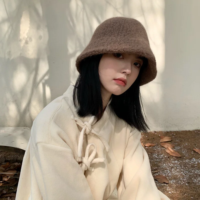 Панама в стиле Харадзюку 2021 однотонная женская шапка для рыбалки осенне-зимние