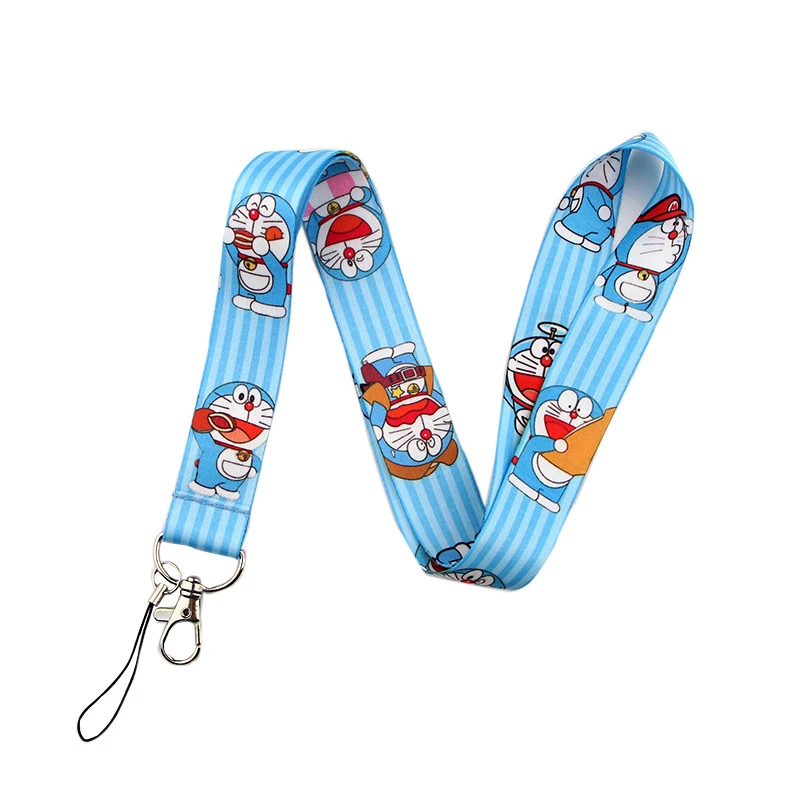 

Anime Doraemon Lanyard Keys Phone Holder Funny Neck Strap With Keyring ID Card DIY Animal webbings ribbons Hang Rope