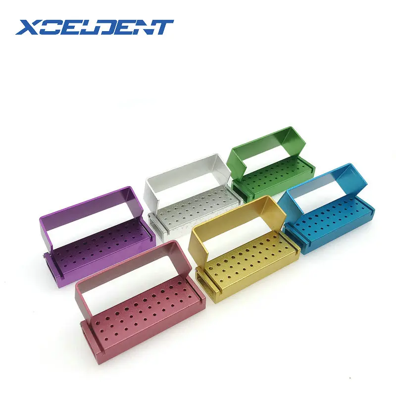 

30 отверстий алюминиевый держатель зубных боров блок для стоматологической дезинфекции коробка 20 отверстий для высокоскоростных Боры и 10 о...