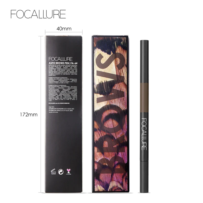 FOCALLURE 3 в 1 авторучка для бровей 24 часа продолжительный оттенок Тени Макияж Мягкий