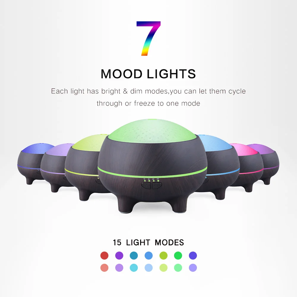 Bluetooth арома диффузор древесины ультразвуковой увлажнитель для дома с лампа