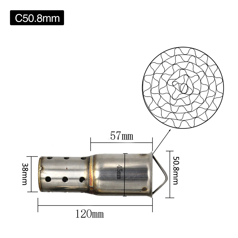 A 03 Alconstar-Мотоцикл выхлопная труба, глушитель Catalyst дБ убийца мотоцикл глушитель выхлопной глушитель Шум подавитель звука 51 мм 61 мм внутренняя поверхность - Цвет: A 03